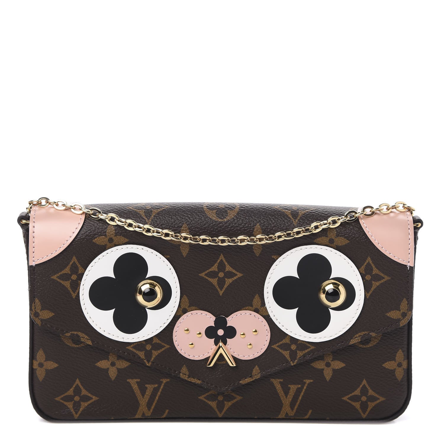 Louis Vuitton Monogram Valentine Dog Pochette Felicie Chain Wallet 1 of 11