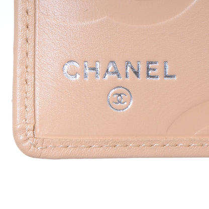 Chanel Calfskin Quilted Cambon Yen Wallet Beige Black 5 of 7