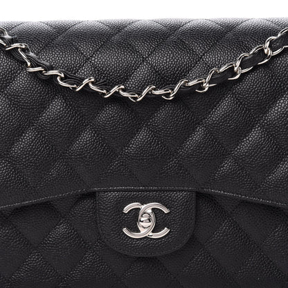 Chanel Caviar Quilted Jumbo Double Flap Black 11 of 12