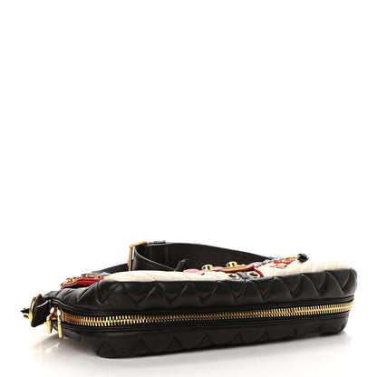 Miu Miu Nappa Matelasse Biker Shoulder Bag Red White Black 4 of 16