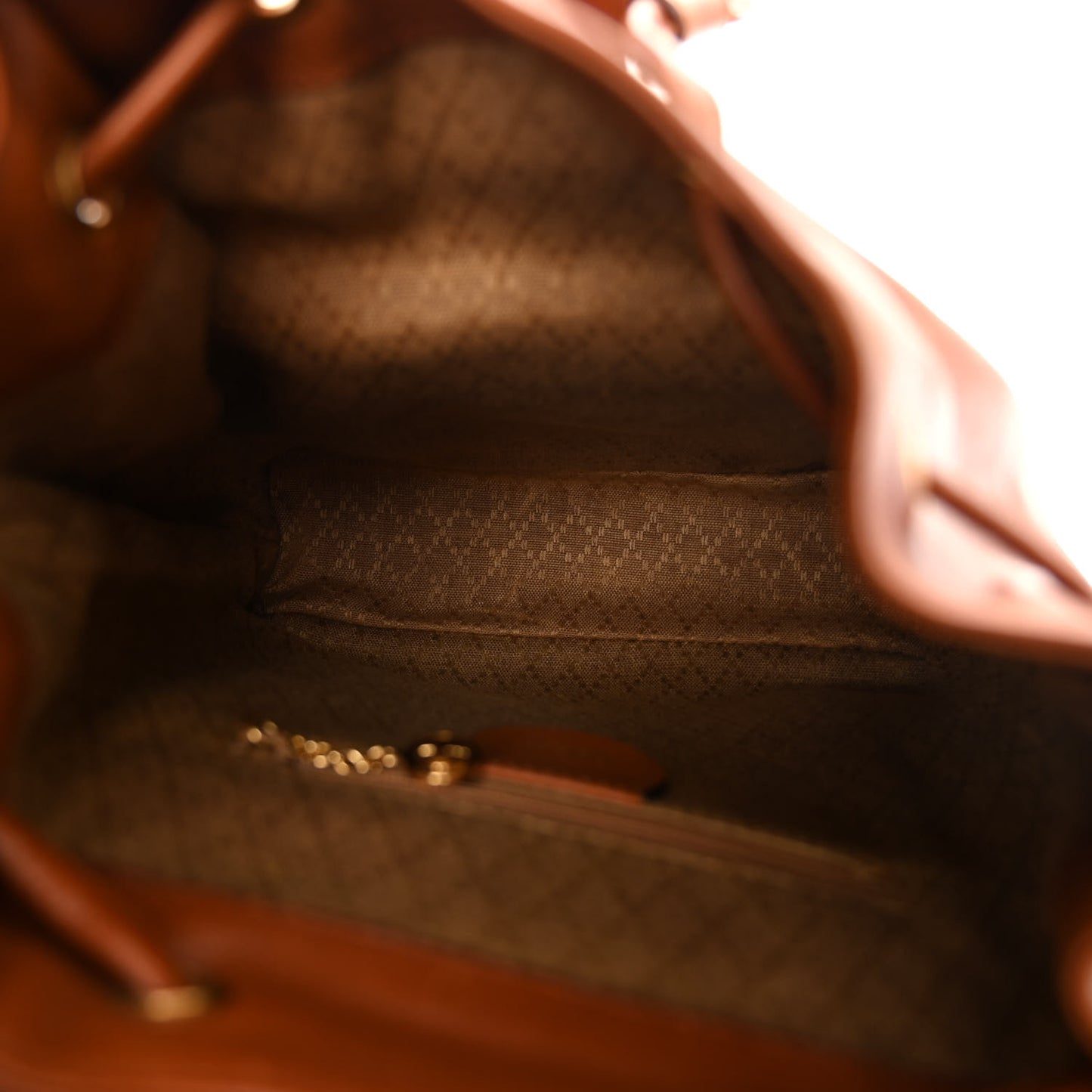 Calfskin Bamboo Mini Backpack Brown