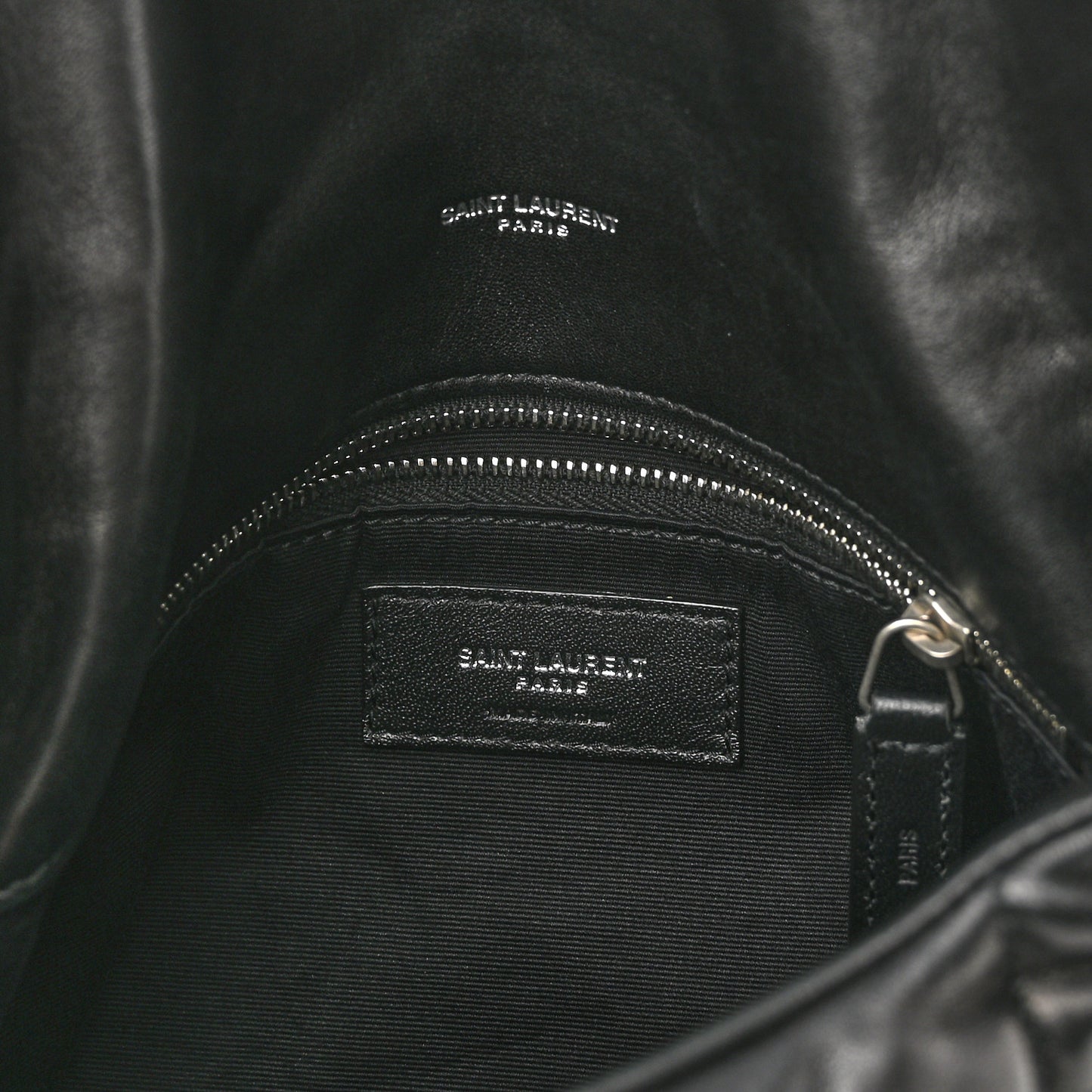 Lambskin Quilted Small Loulou Puffer Monogram Chain Satchel Black