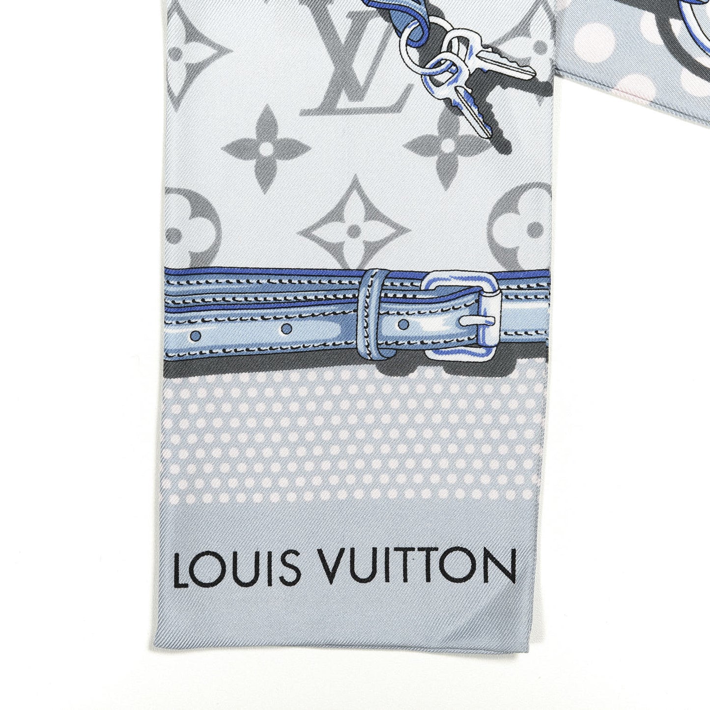 Silk Monogram Pop Confidential Bandeau Light Blue