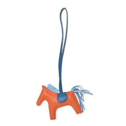 Hermes Milo Lambskin Grigri Rodeo Horse Bag Charm PM Feu Celeste Bleu Izmir 1 of 4