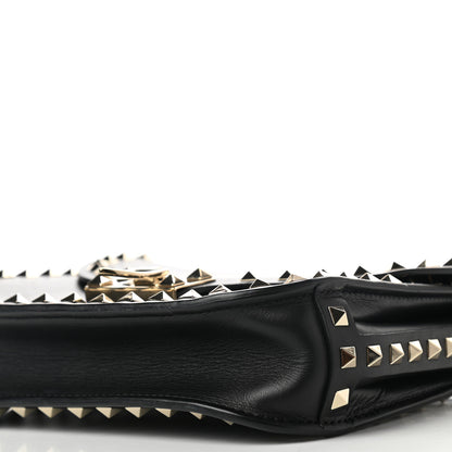 Valentino Garavani Vitello Rockstud Shoulder Flap Messenger Bag Black 8 of 8