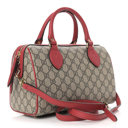 Gucci GG Supreme Monogram Kingsnake Heart Embroidered Small Boston Red 3 of 12