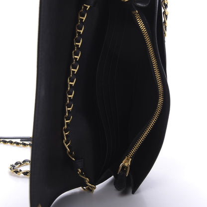 Prada Saffiano Metal Oro Chain Wallet Black 5 of 10