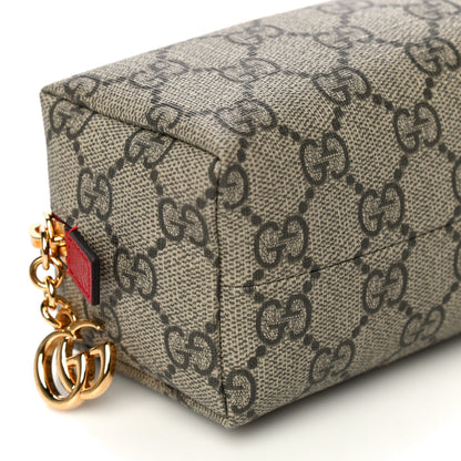 Gucci Soft GG Supreme Monogram Calfskin Small Ophidia Cosmetic Case Beige Ebony Hibiscus Red 12 of 13