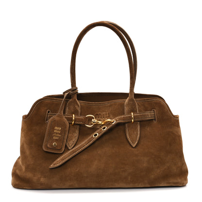 Miu Miu Camoscio Large Aventure Bag Olive Green 1 of 9