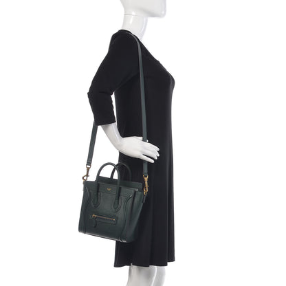 Celine Drummed Calfskin Nano Luggage Amazone 2 of 10