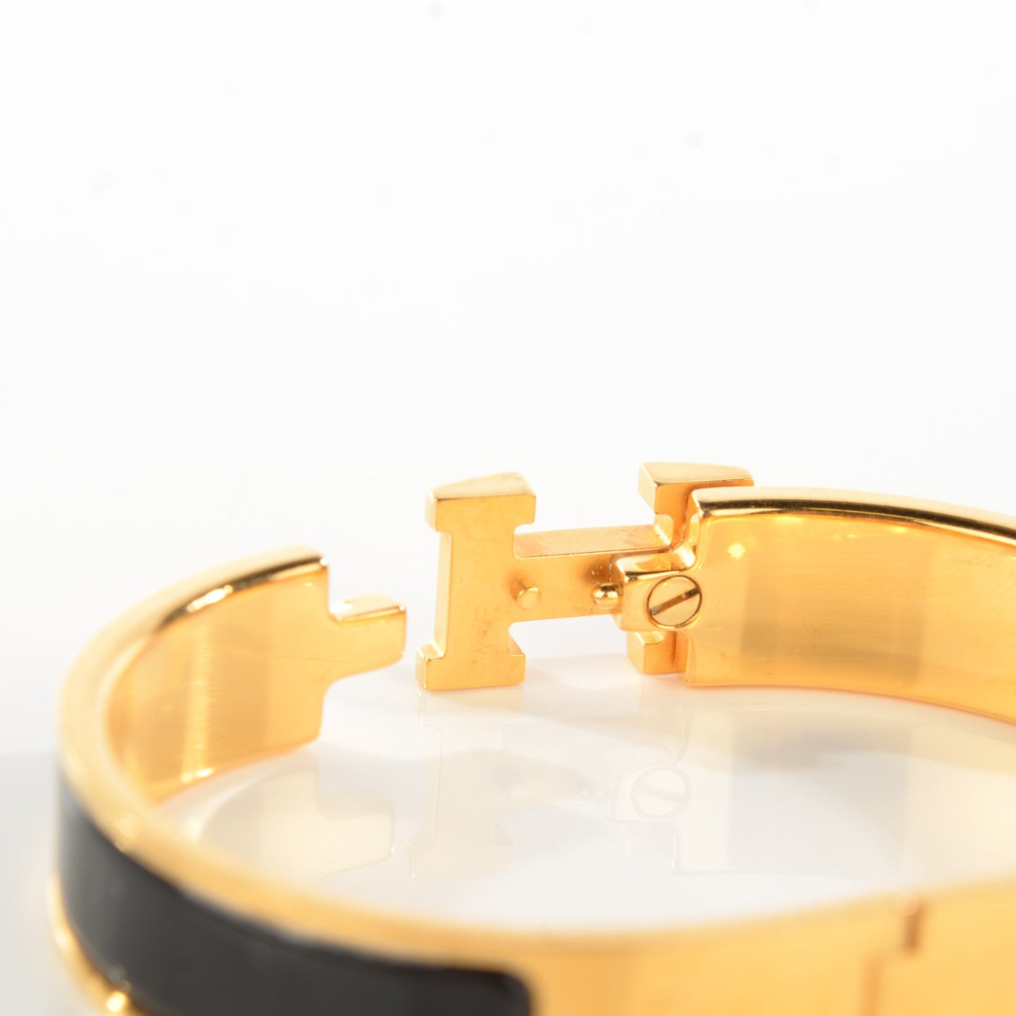 Enamel Narrow Clic Clac H Bracelet 65 Black