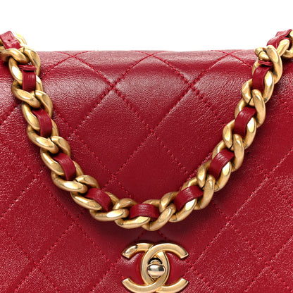 Chanel Shiny Lambskin Quilted Small Fashion Therapy Flap Bag Red 9 of 11