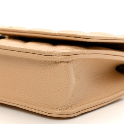 Chanel Caviar Quilted Wallet On Chain WOC Beige 10 of 11