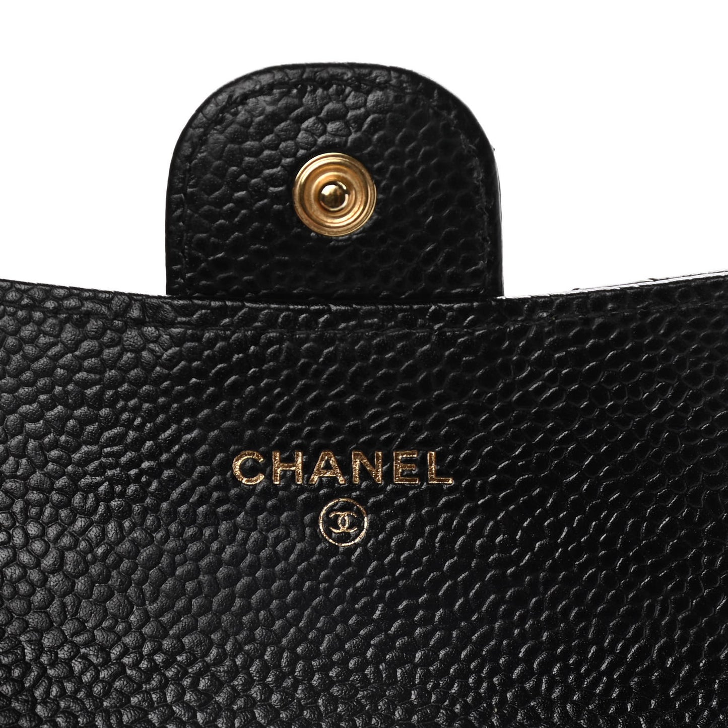 Caviar Quilted Flap Card Holder Black