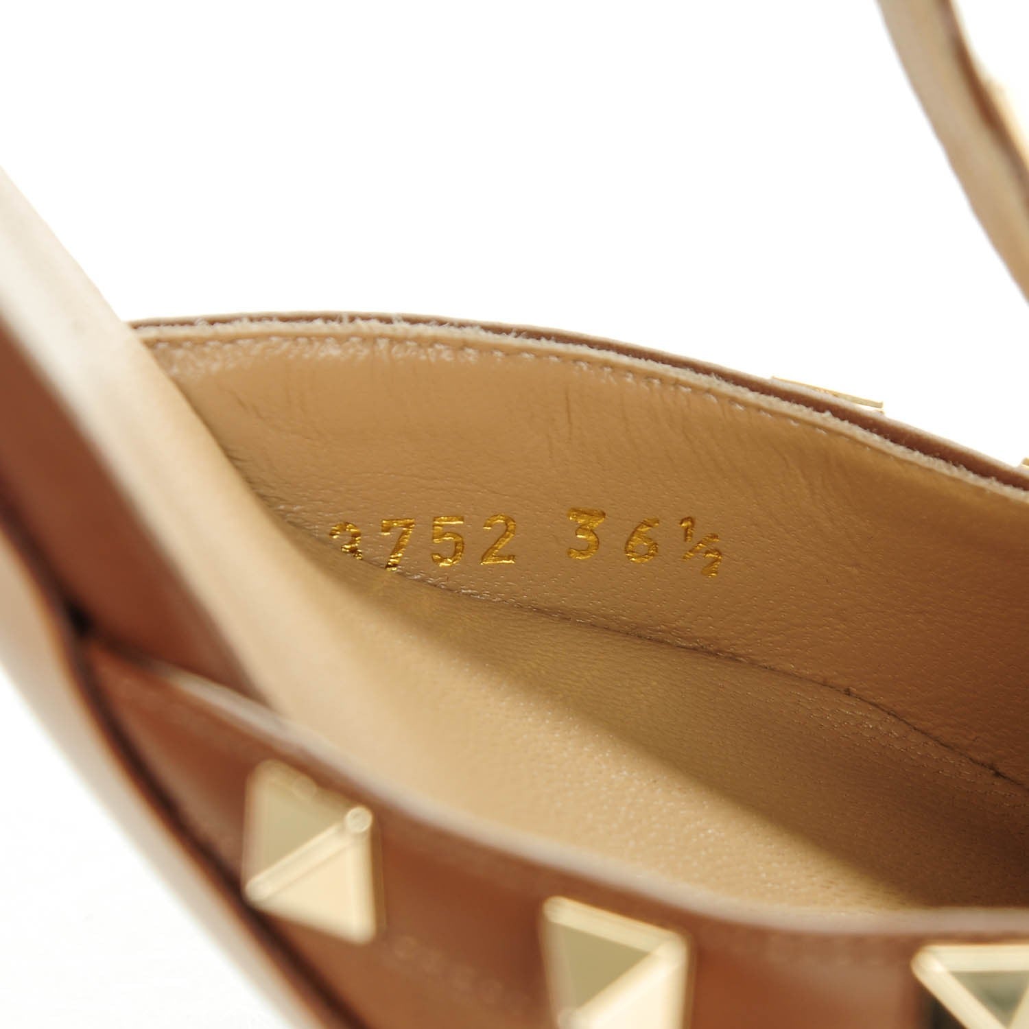 Valentino Garavani Pebbled Calfskin Rockstud Ankle Strap 65mm Pumps 36.5 Deep Cuir 8 of 9