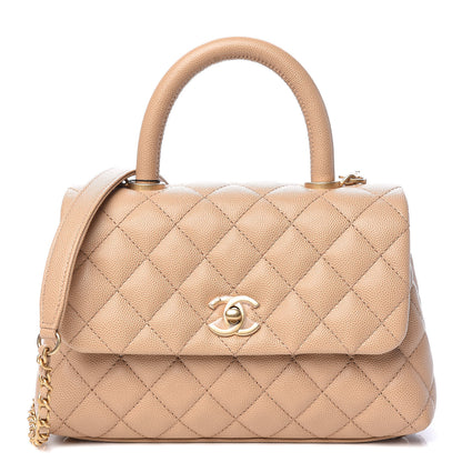Chanel Caviar Quilted Mini Coco Handle Flap Beige 1 of 11