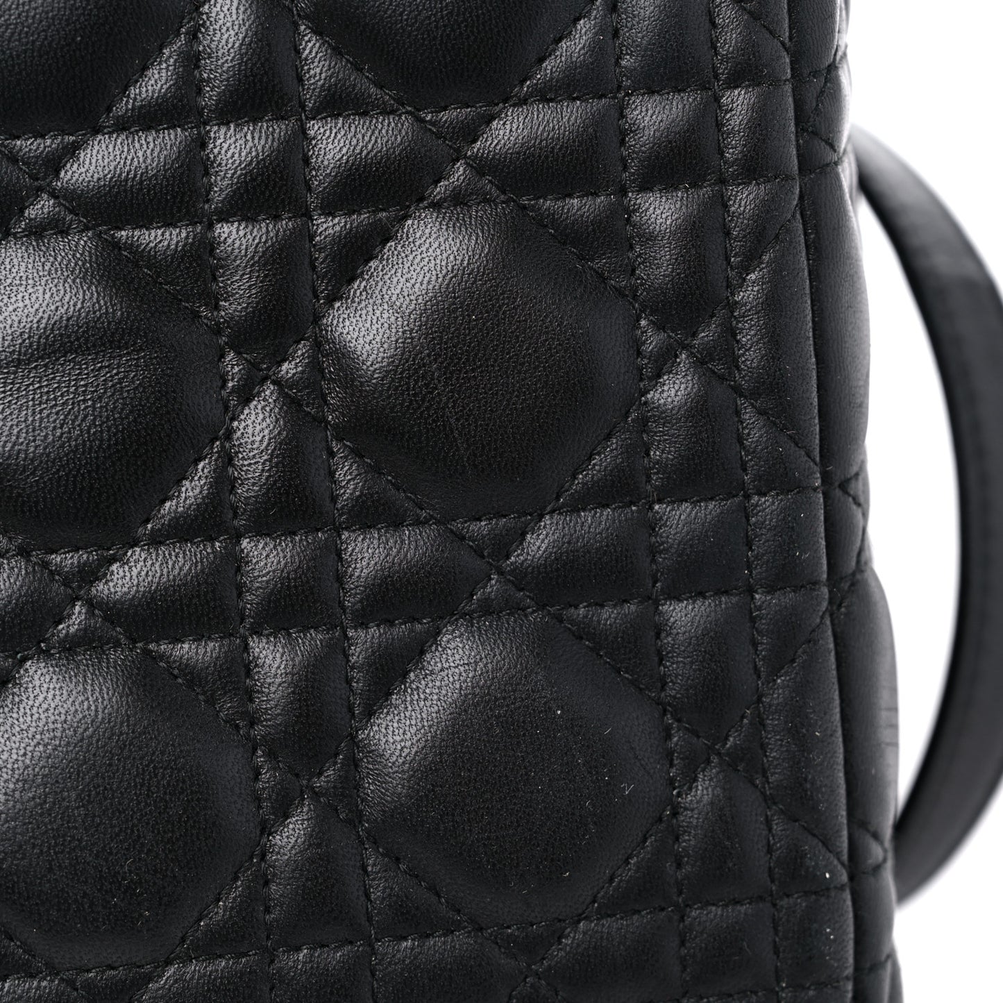 Lambskin Cannage Medium Lady Dior Black