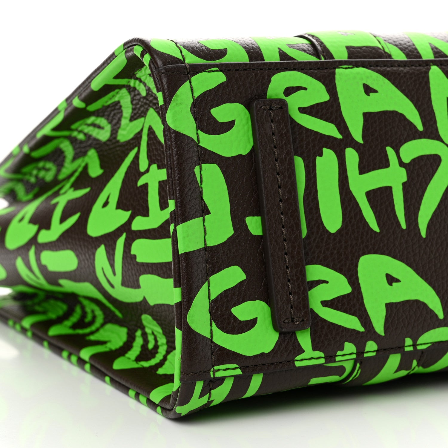 Marc Jacobs X STEPHEN SPROUSE Grained Calfskin Medium The Tote Bag Green 9 of 11