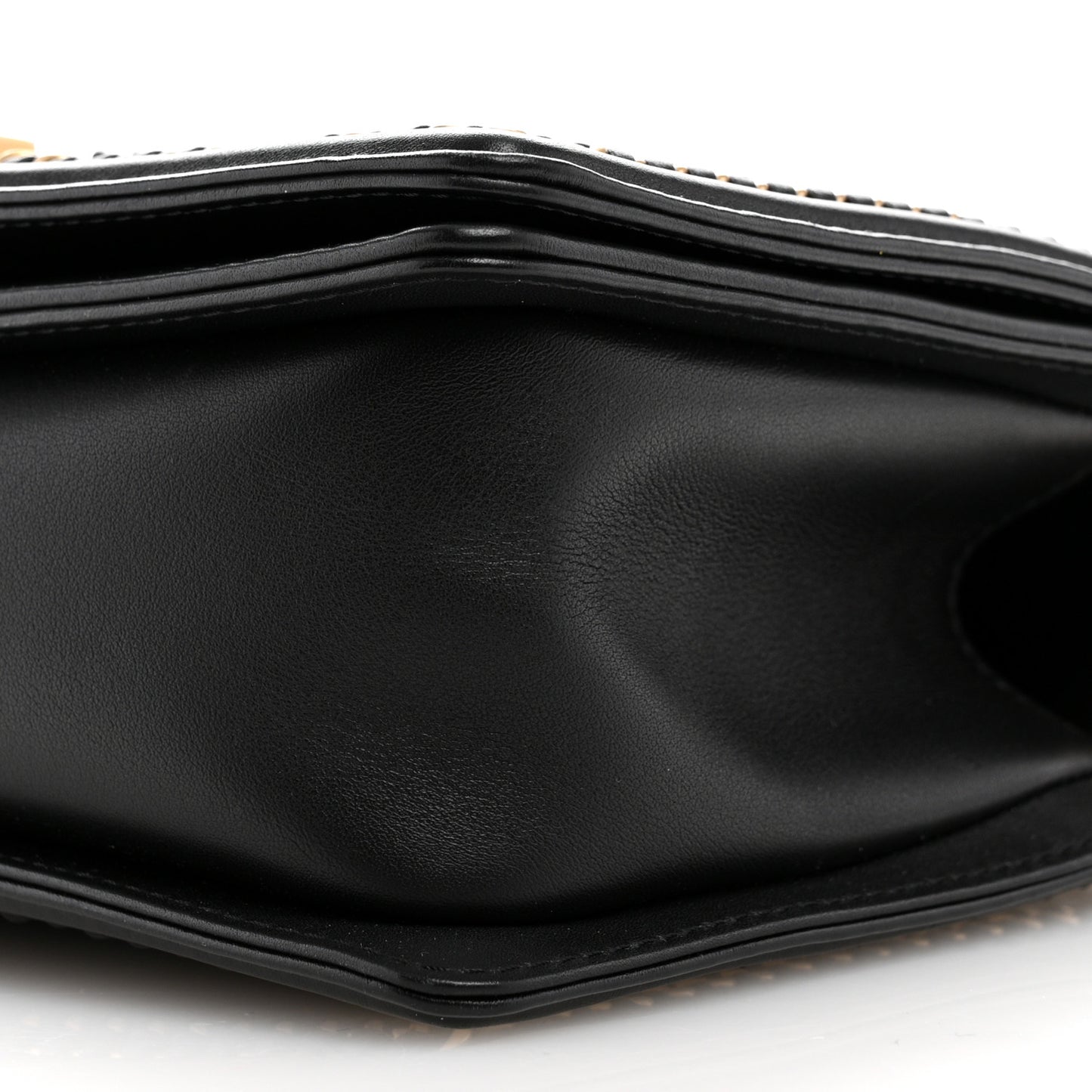 Lambskin Quilted Medium Top Handle Boy Flap Black