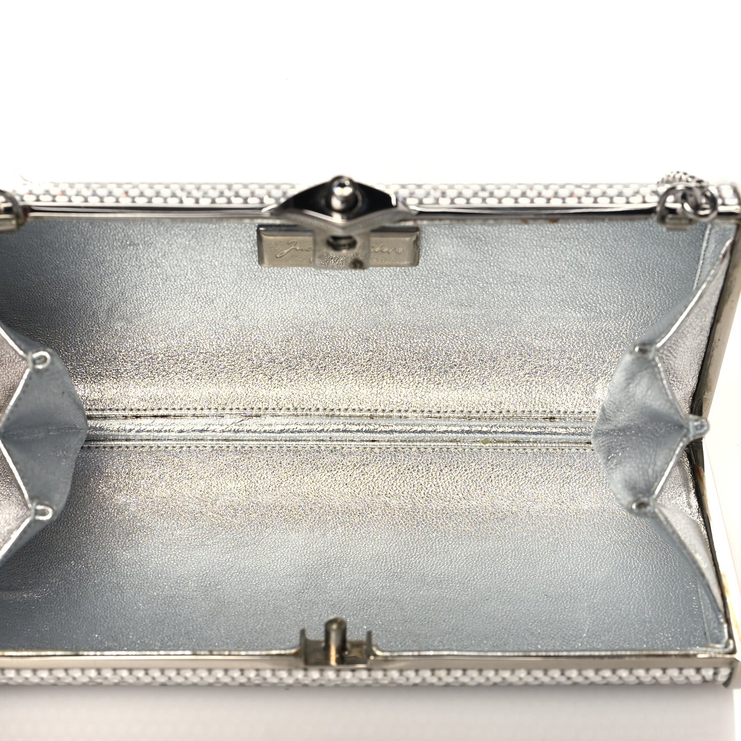 Swarovski Crystal Minaudiere Clutch Silver