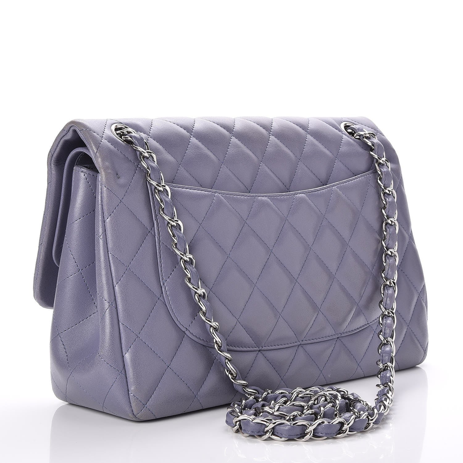 Chanel Lambskin Quilted Jumbo Double Flap Purple 4 of 9