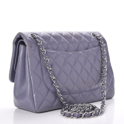 Chanel Lambskin Quilted Jumbo Double Flap Purple 4 of 9