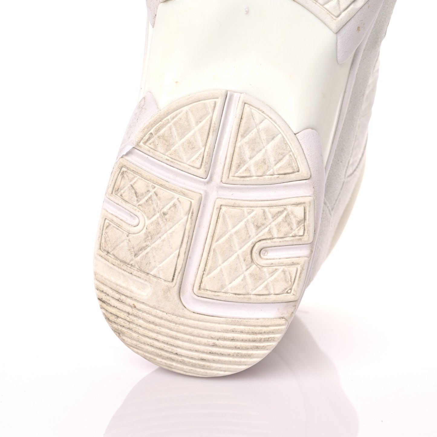 Suede Calfskin Fabric CC Sneakers 39.5 White