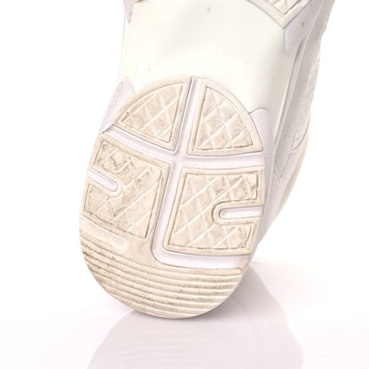 Chanel Suede Calfskin Fabric CC Sneakers 39.5 White 9 of 15