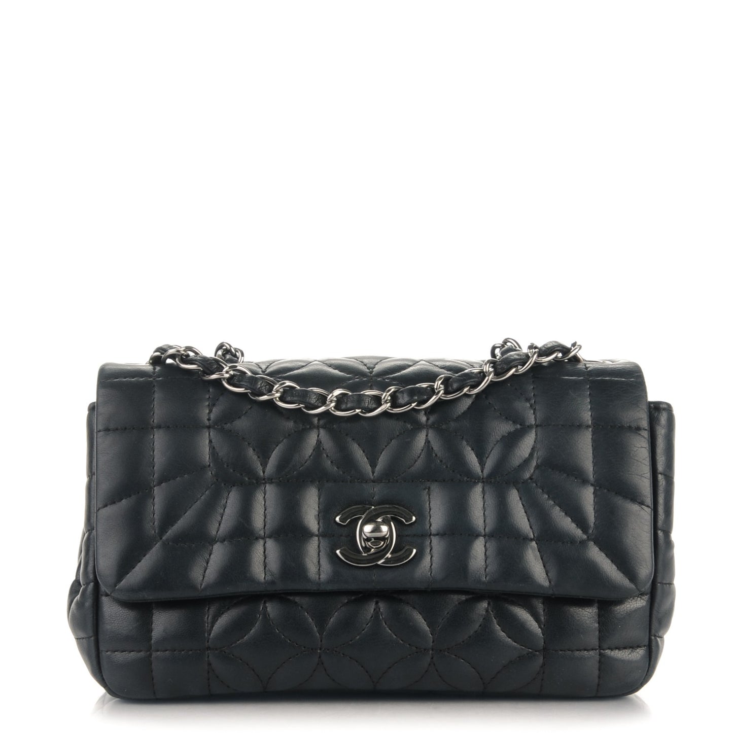 Lambskin Quilted Mini Flap Navy