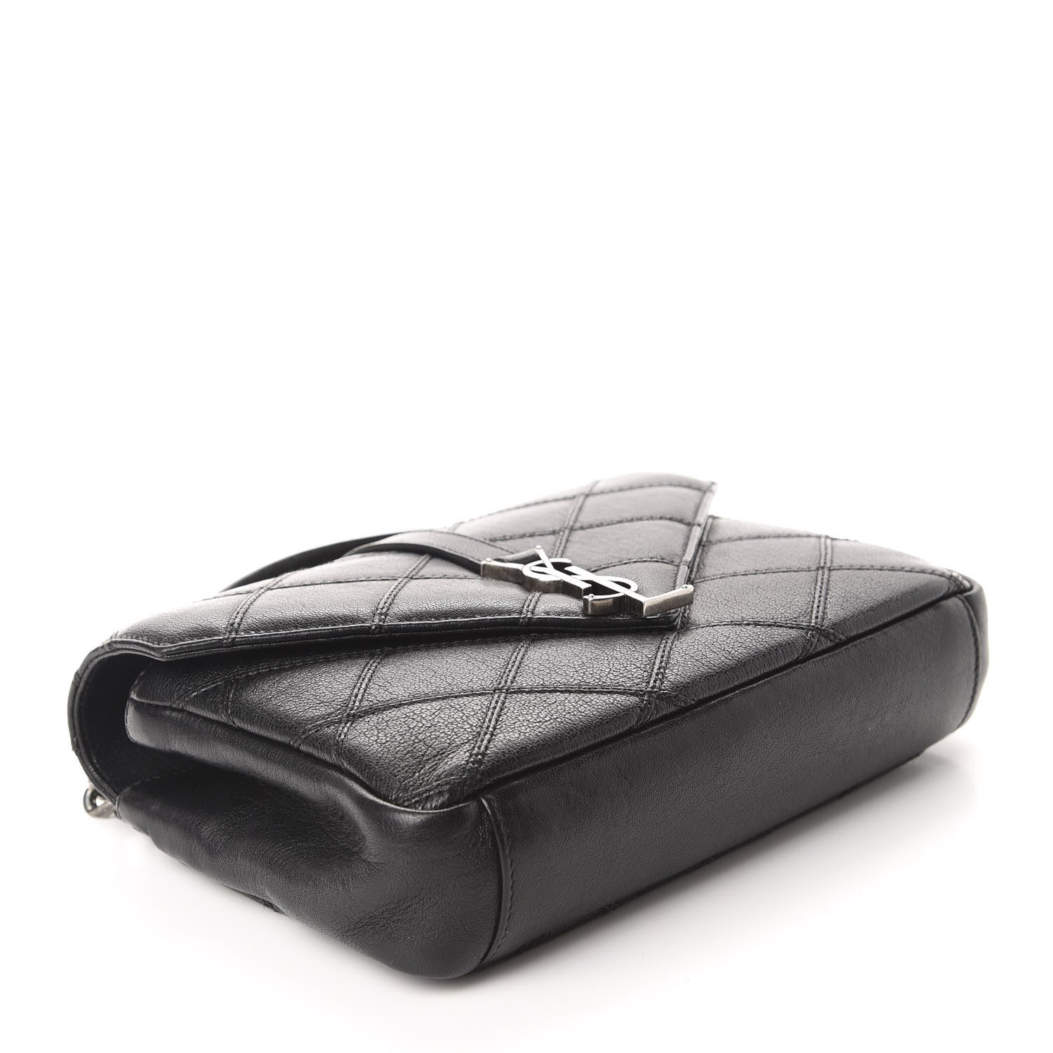 Saint Laurent Calfskin Matelasse Diamond Quilted Monogram Medium College Bag Black 6 of 16