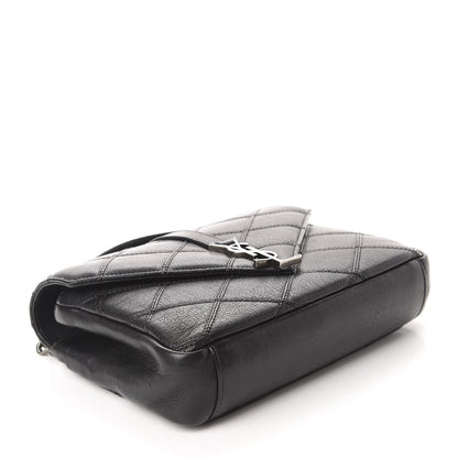 Saint Laurent Calfskin Matelasse Diamond Quilted Monogram Medium College Bag Black 6 of 16