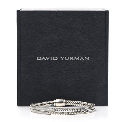 David Yurman Sterling Silver Diamond 7mm Petite Pave Single Loop Labyrinth Bracelet 6 of 6