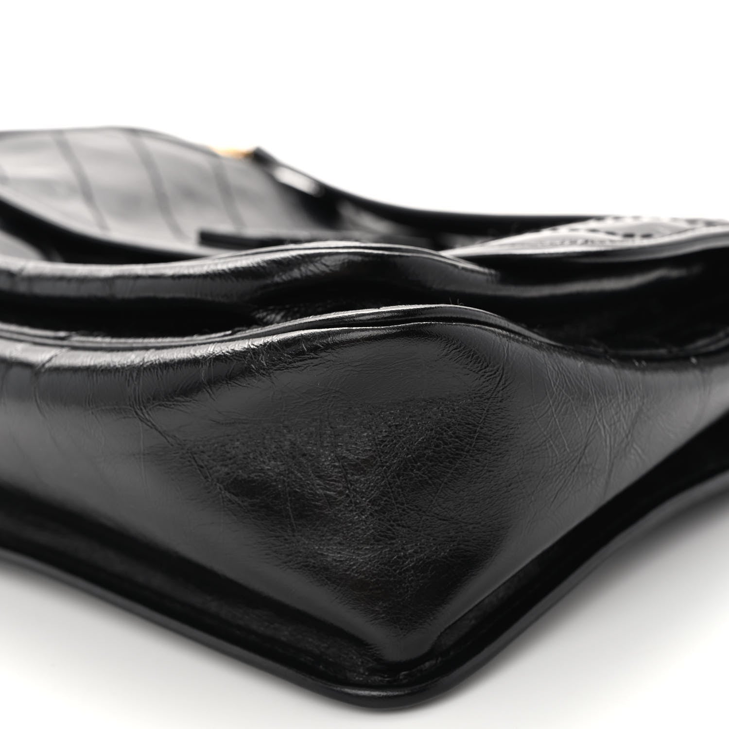 Saint Laurent Crinkled Calfskin Matelasse Monogram Medium Niki Chain Satchel Black 9 of 11