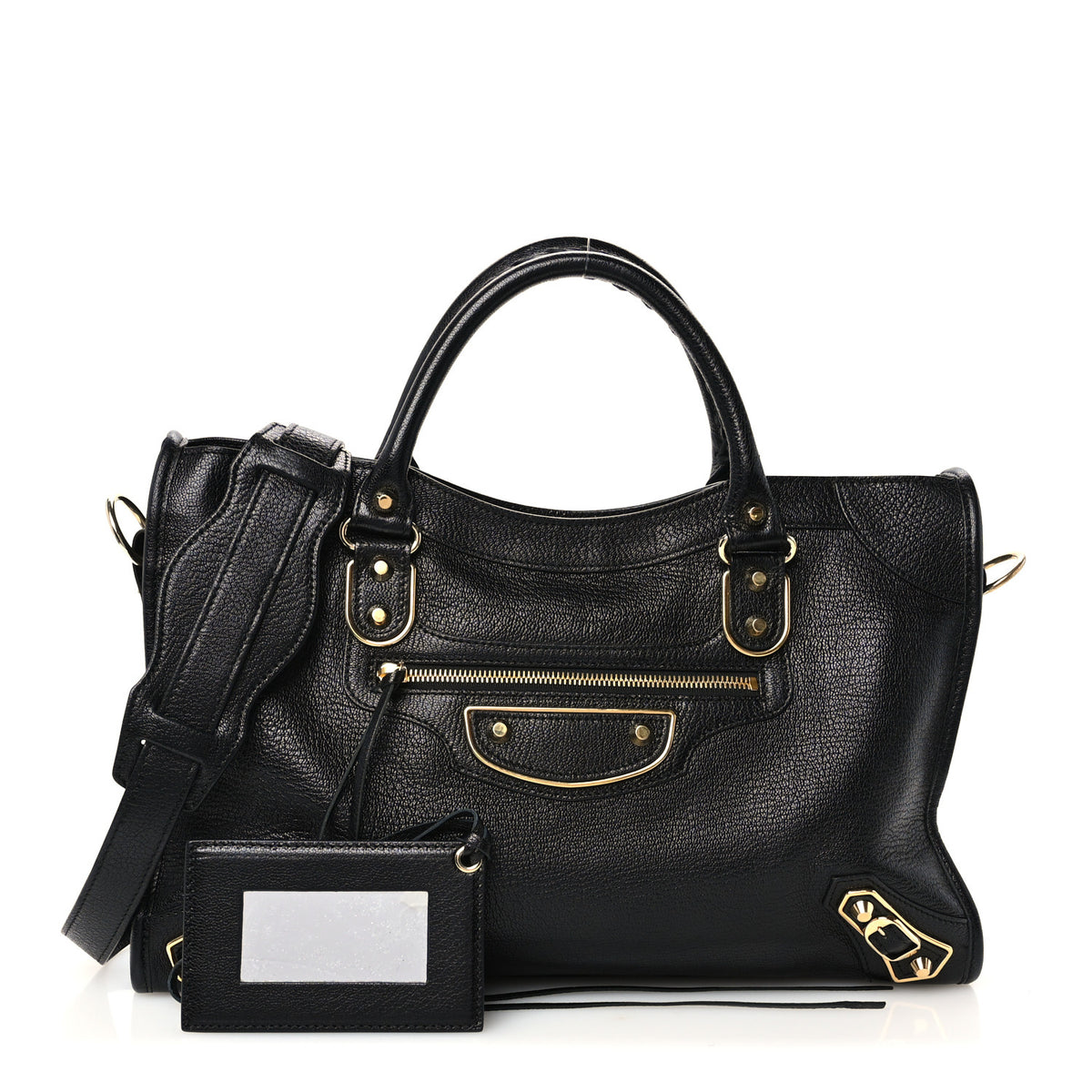 Balenciaga Chevre Gold Metallic Edge Hardware City Black 3 of 11