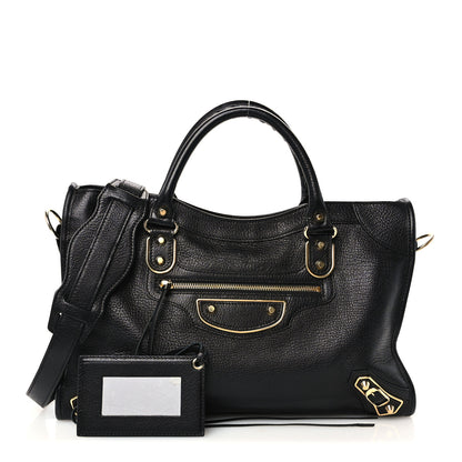 Balenciaga Chevre Gold Metallic Edge Hardware City Black 3 of 11