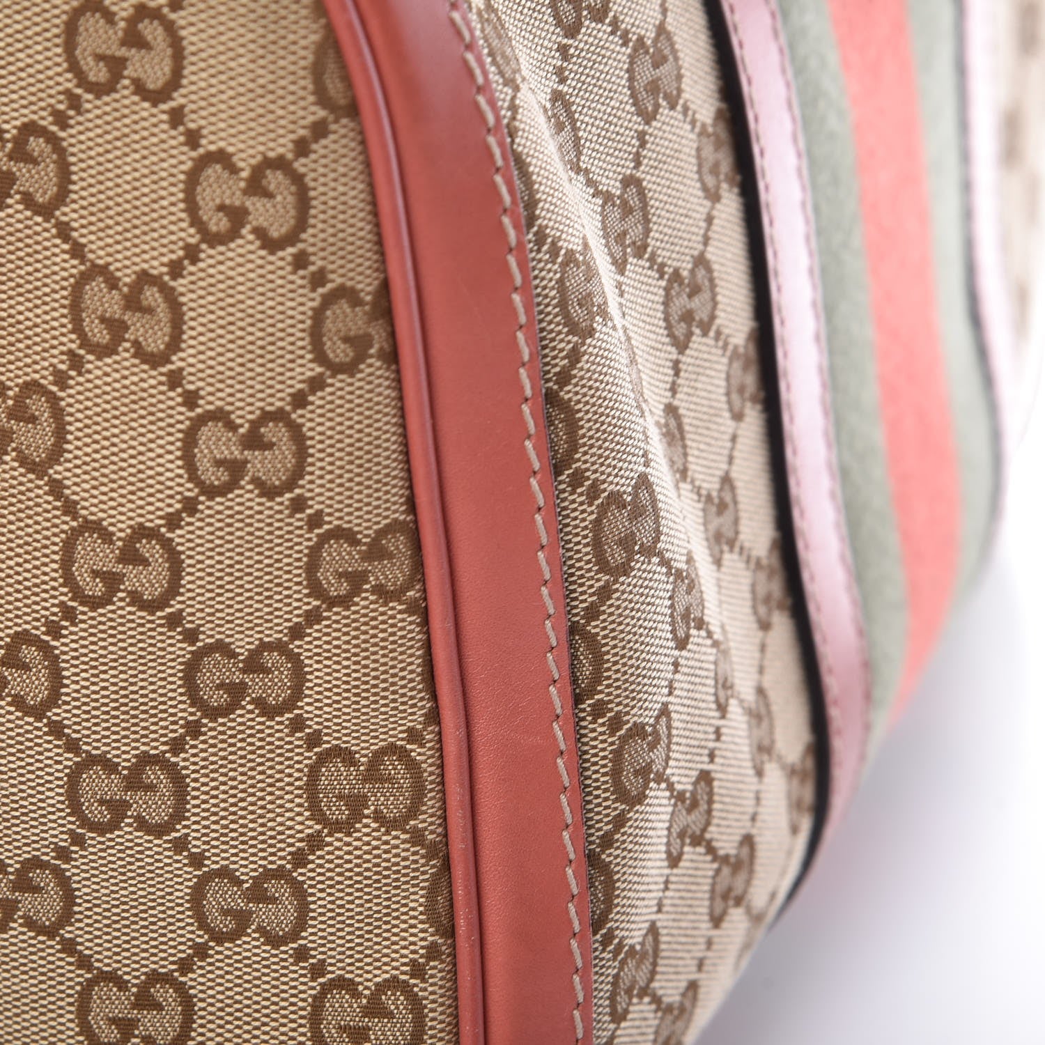 Gucci Monogram Medium Vintage Web Boston Pink 25 of 25