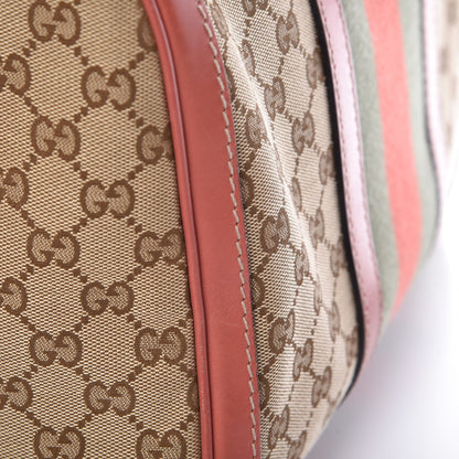 Gucci Monogram Medium Vintage Web Boston Pink 25 of 25