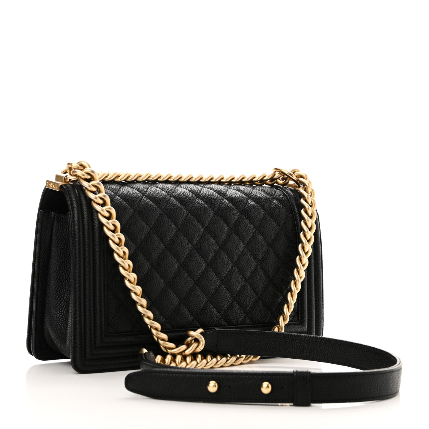 Caviar Quilted Medium Boy Flap Black