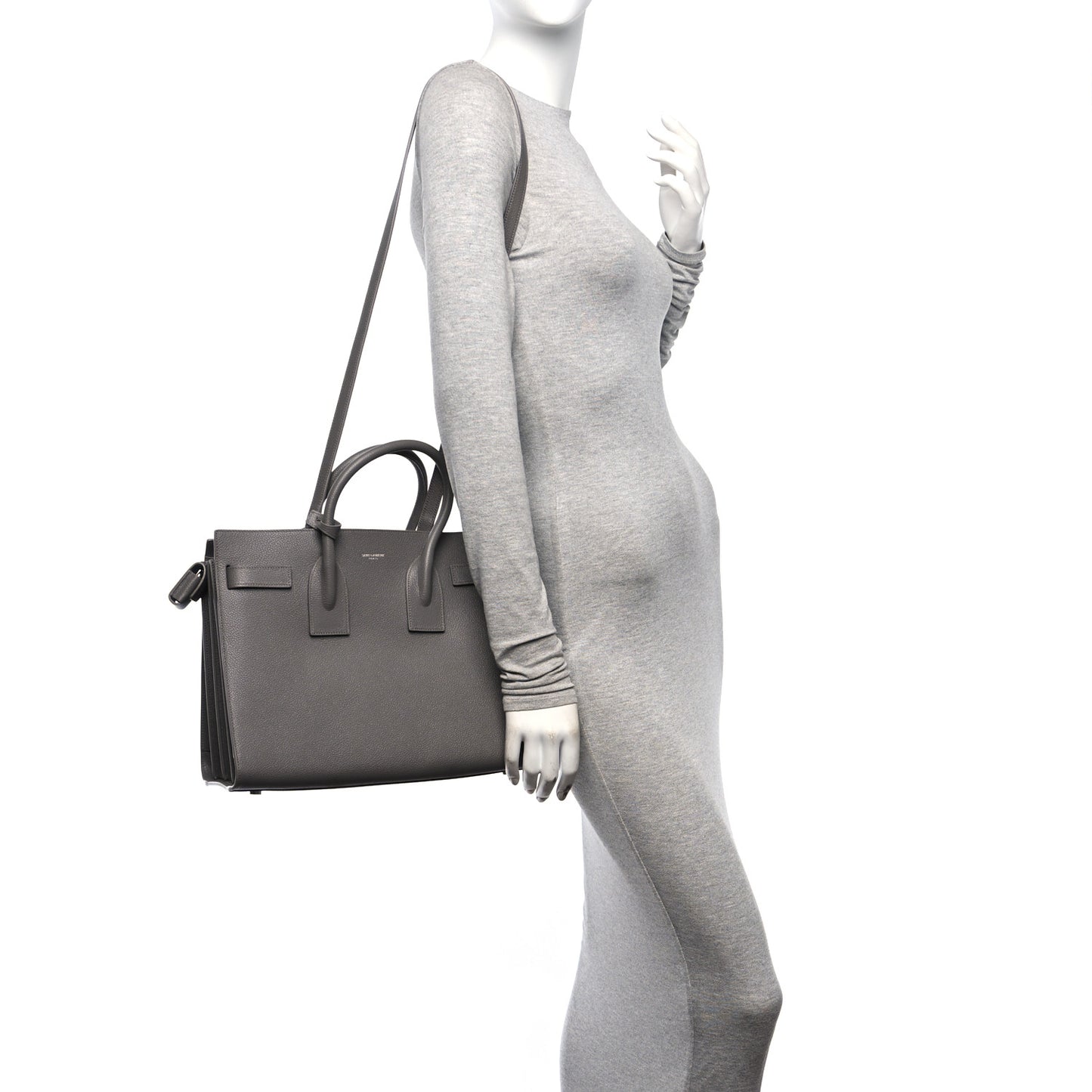 Grained Calfskin Small Sac De Jour Fog