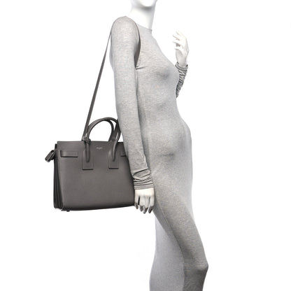 Saint Laurent Grained Calfskin Small Sac De Jour Fog 2 of 10
