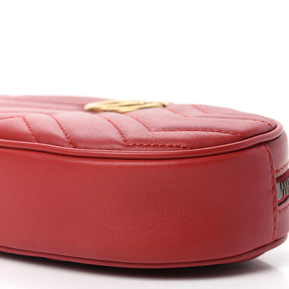 Gucci Calfskin Matelasse GG Marmont Belt Bag 85 34 Hibiscus Red 7 of 11