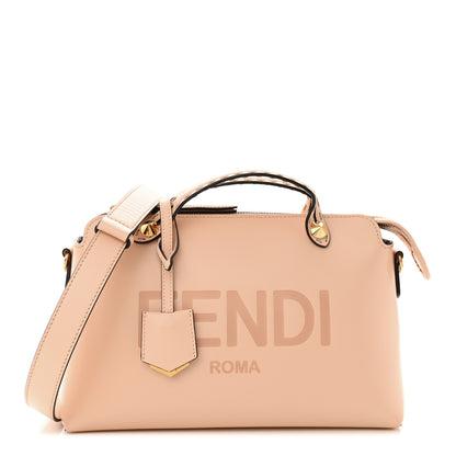 Fendi Vitello King Logo Embossed Medium By The Way Boston Bag Light Rose 1 of 15