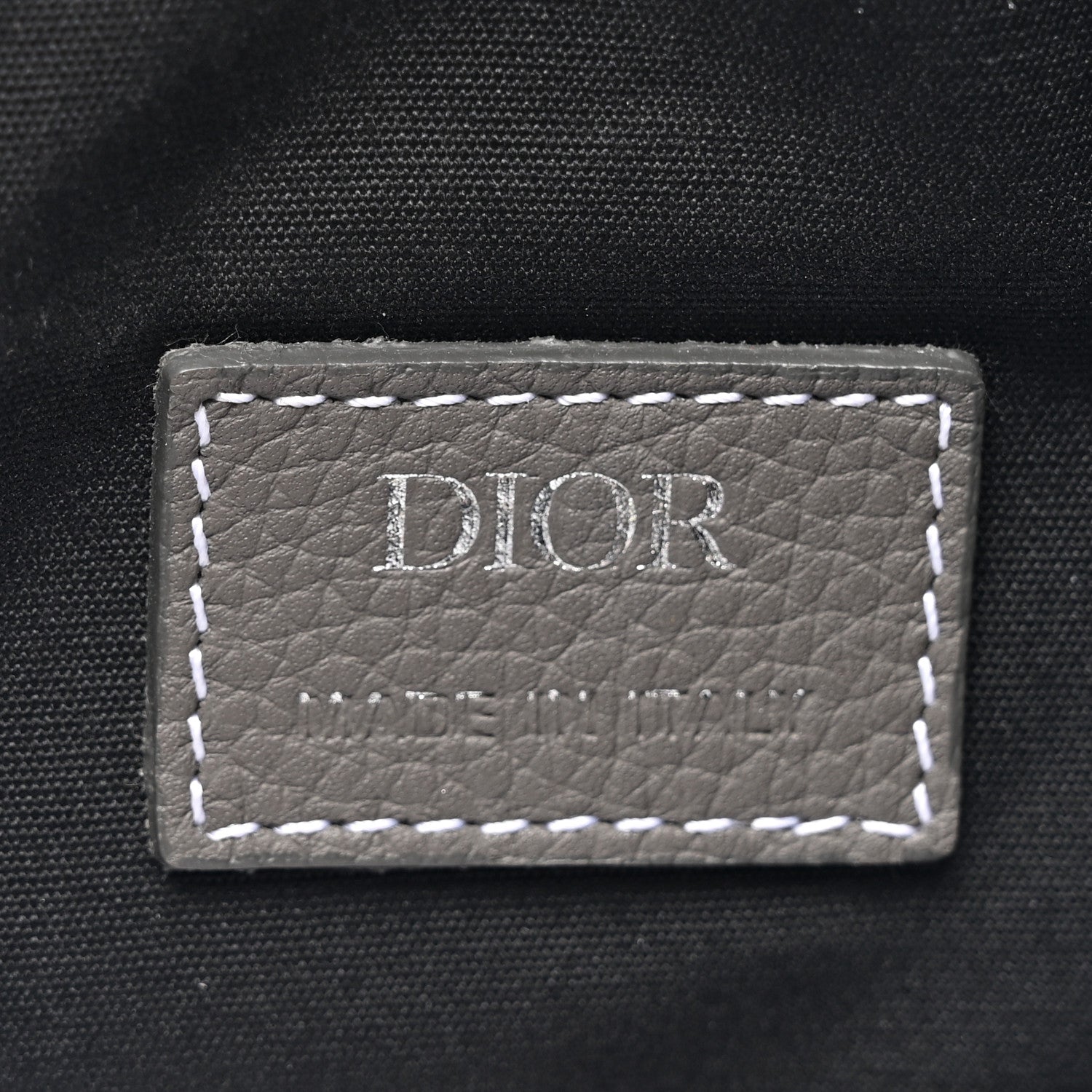 Christian Dior Grained Calfskin Kim Jones Saddle Bag Grey 6 of 14