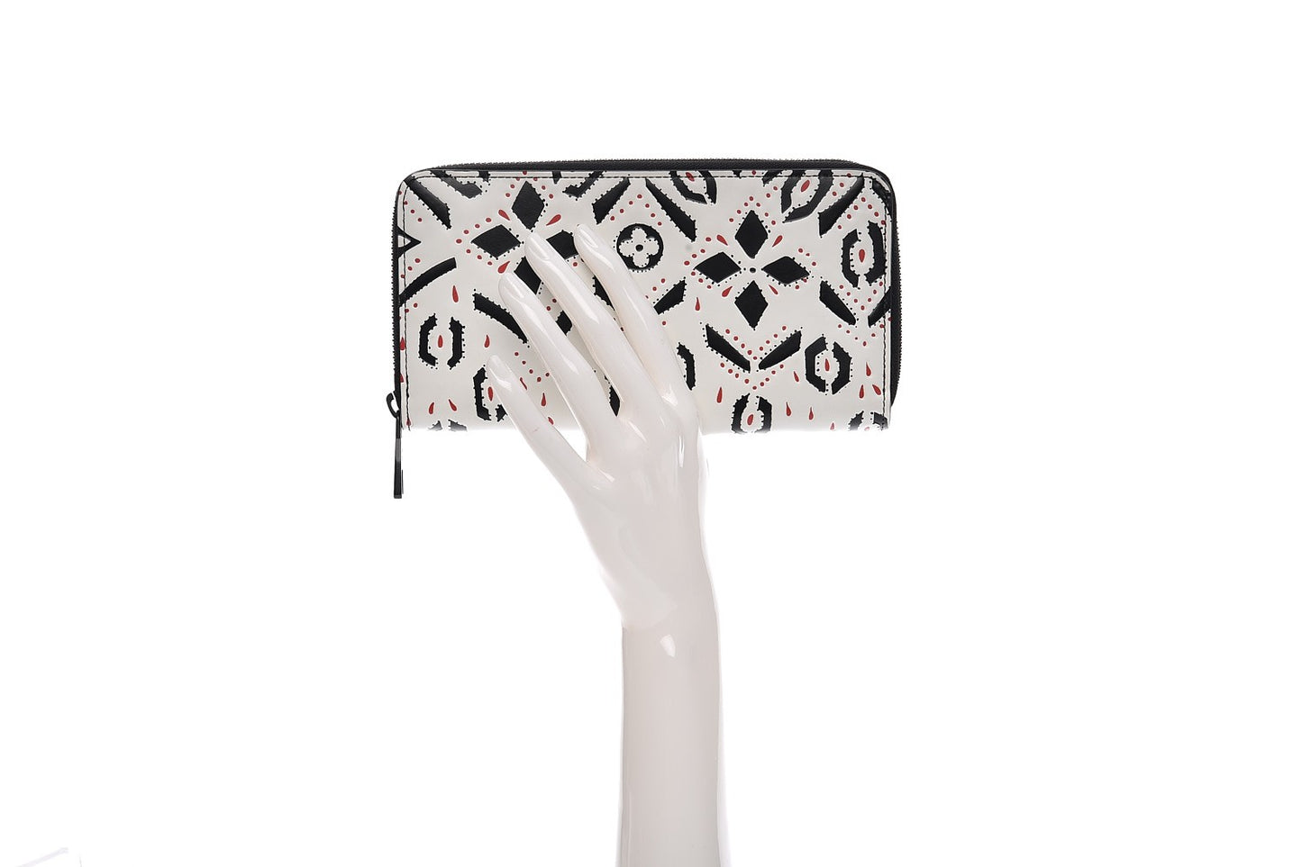 Calfskin Graphic Print Zippy Wallet