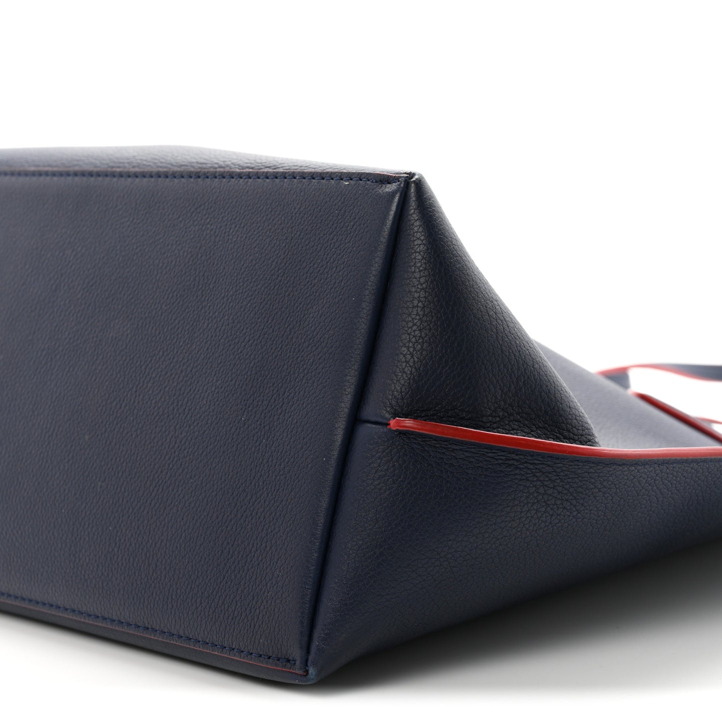 Calfskin Lockme Go Tote Marine Rouge