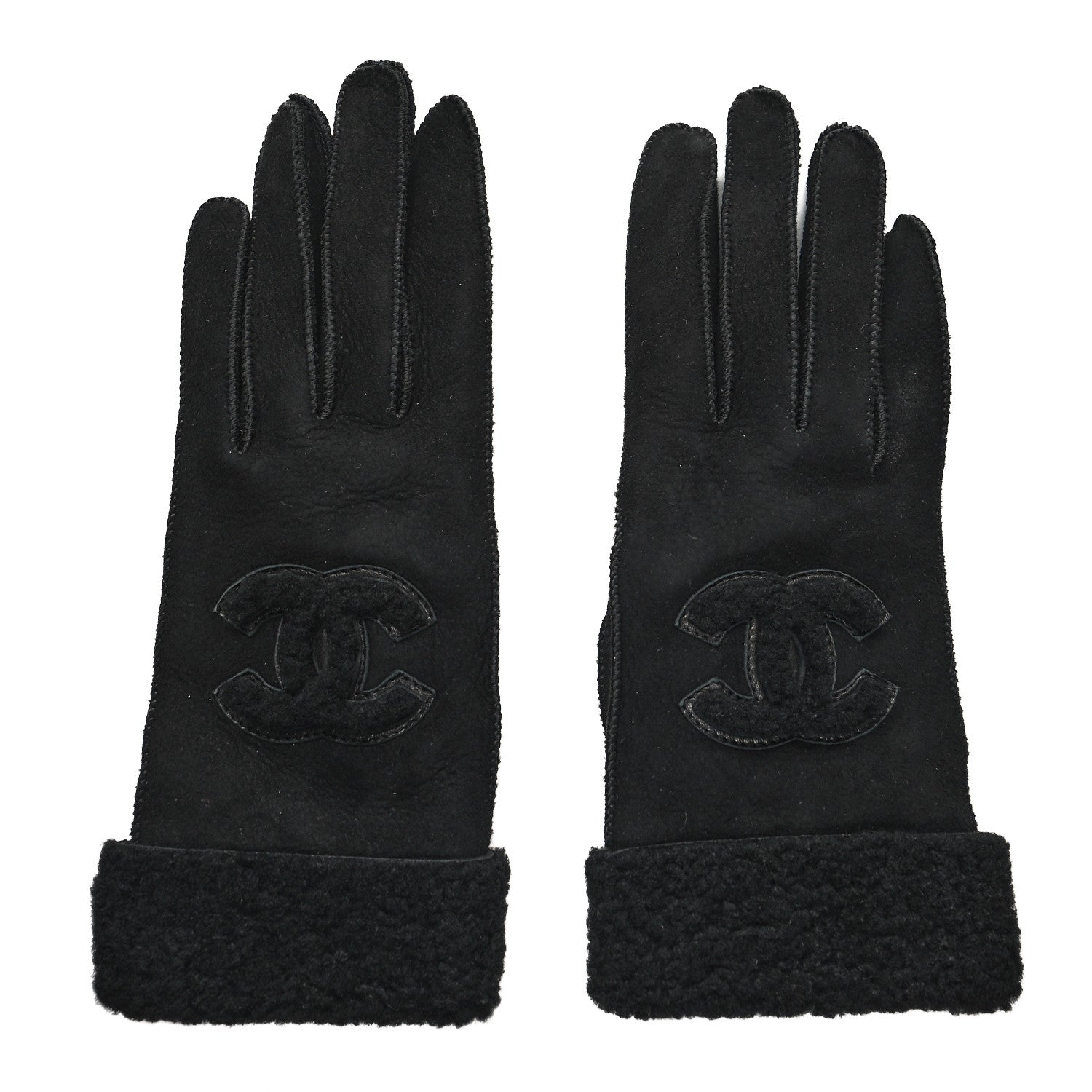 Chanel Cashmere Silk CC Gloves Black 1 of 3