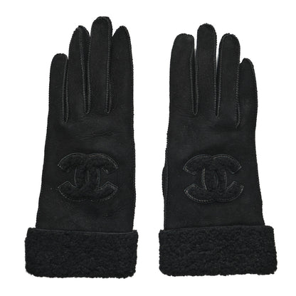 Chanel Cashmere Silk CC Gloves Black 1 of 3