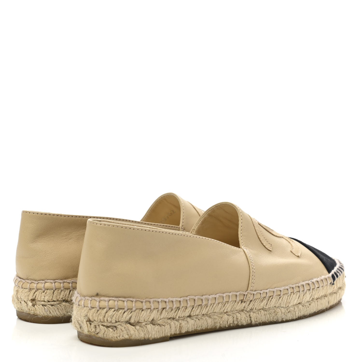 Chanel Lambskin CC Espadrilles 38 Beige Black 4 of 10