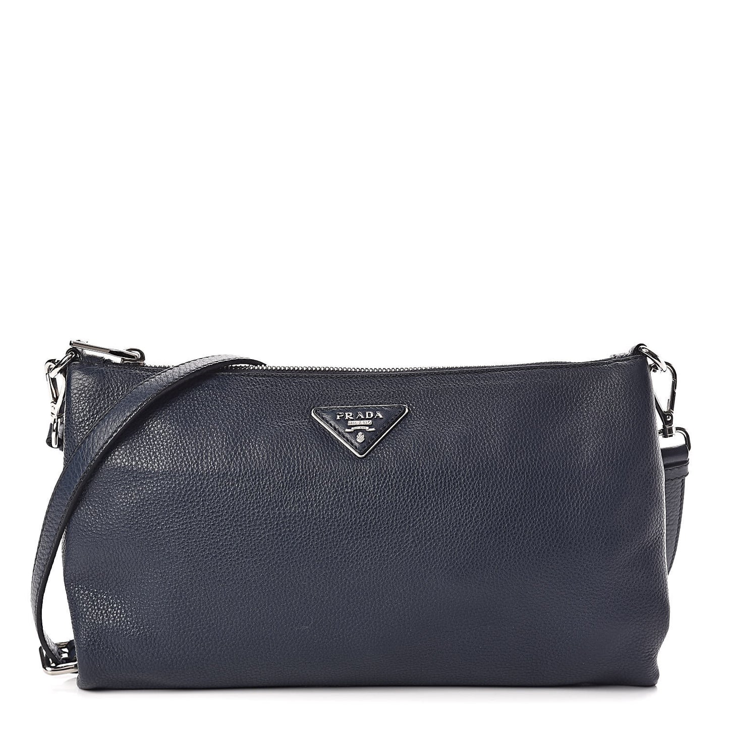 Vitello Daino Zippered Crossbody Bag Baltico