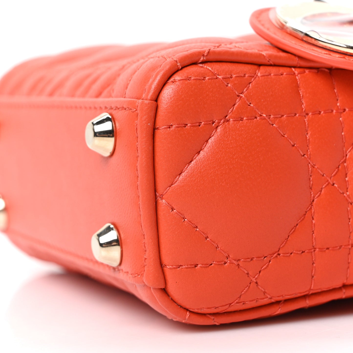 Lambskin Cannage Micro Lady Dior Orange